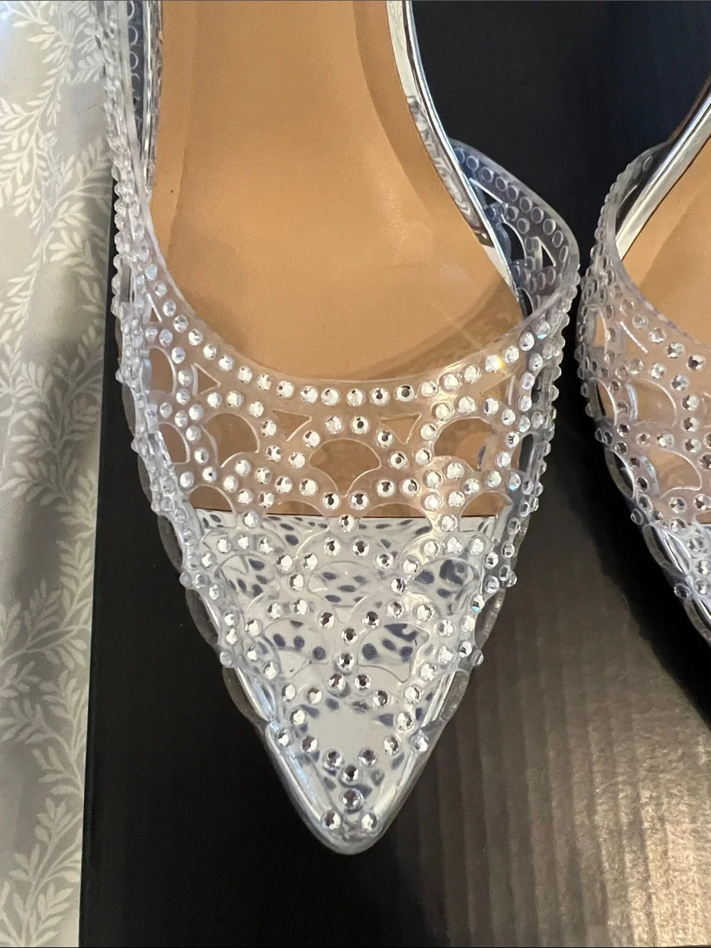 INC International Concepts Silver Crystal-Embellished Pointed Pumps